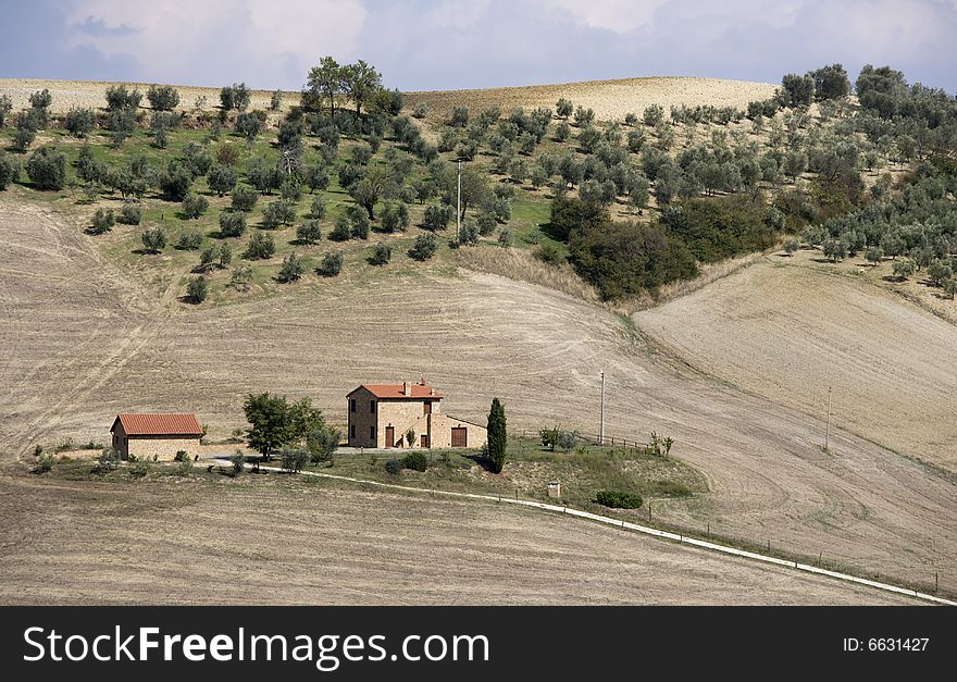 Tuscan Landscape, View On The Hills