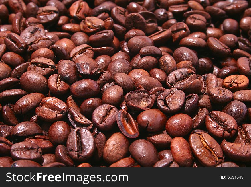 Fried coffee grain - natural background