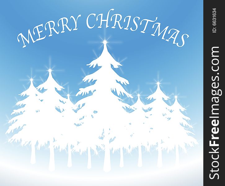 White Christmas Tree Card 1