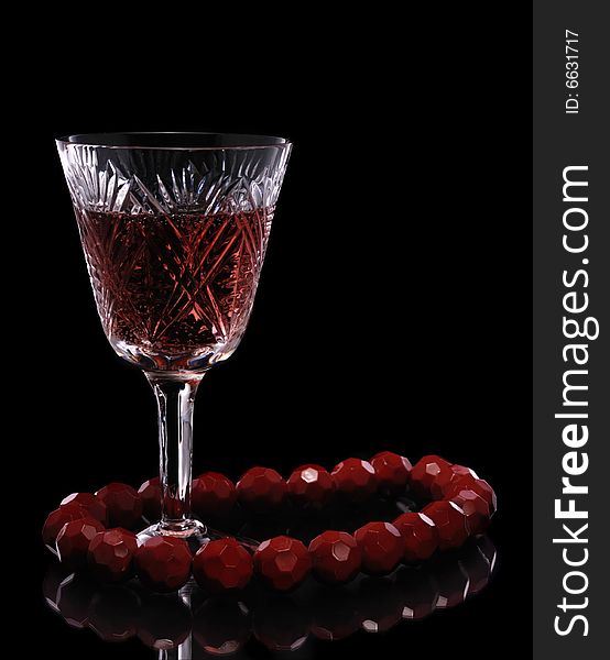Wine. A glass vessel with wine, a red grape drink. Wine. A glass vessel with wine, a red grape drink