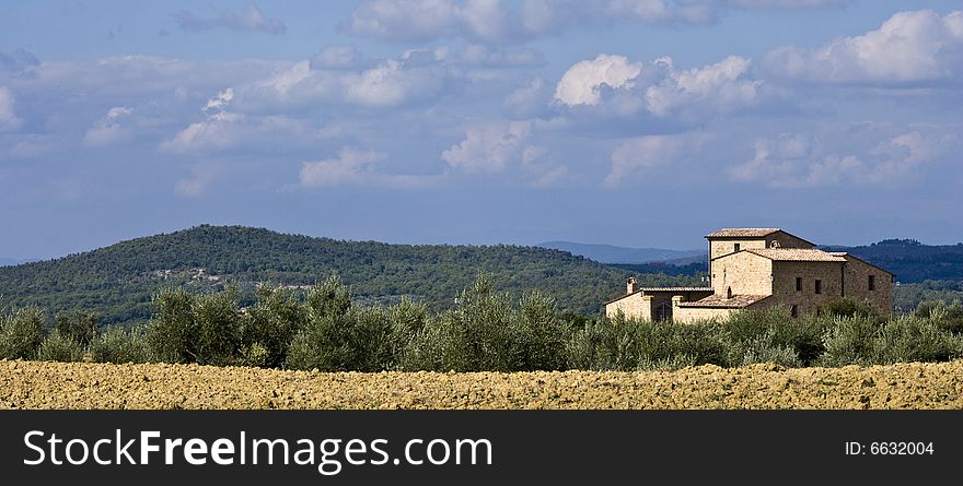 Tuscan Landscape, isolated farm