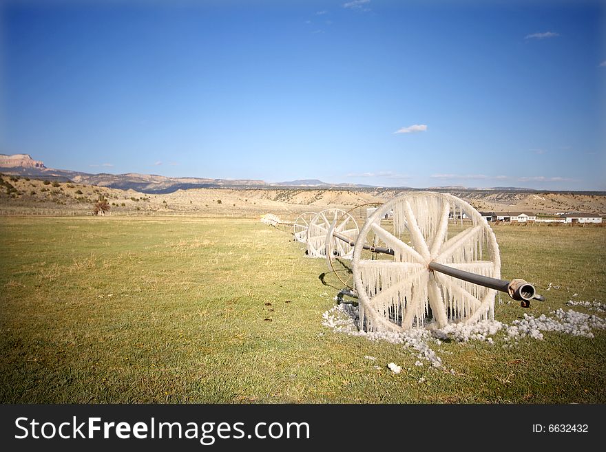 Frozen water irrigation