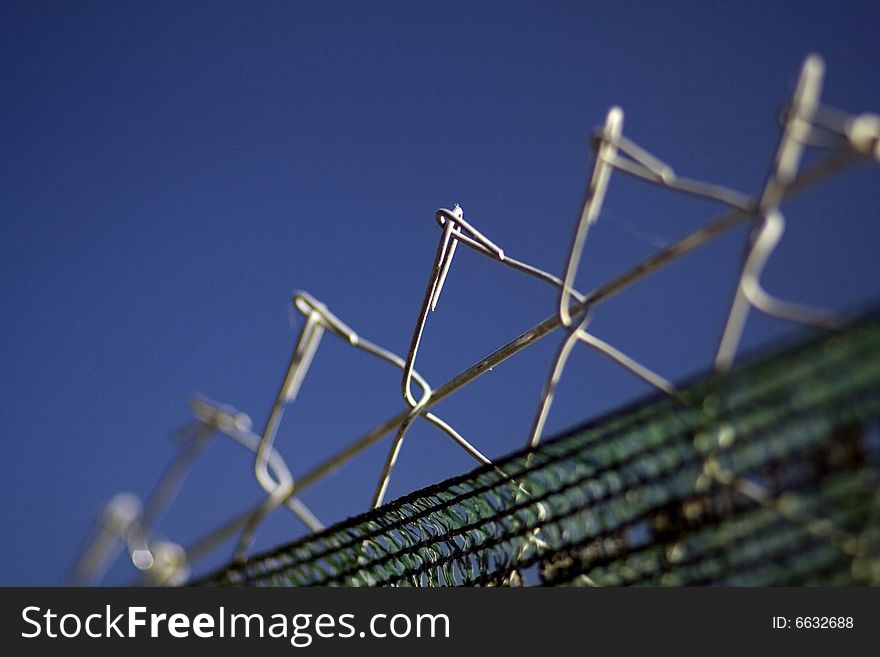 Metallic fence that closes a place. Metallic fence that closes a place