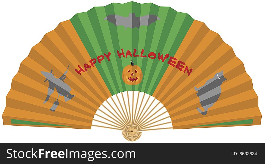 Vector illustration of a halloween theme fan. Vector illustration of a halloween theme fan