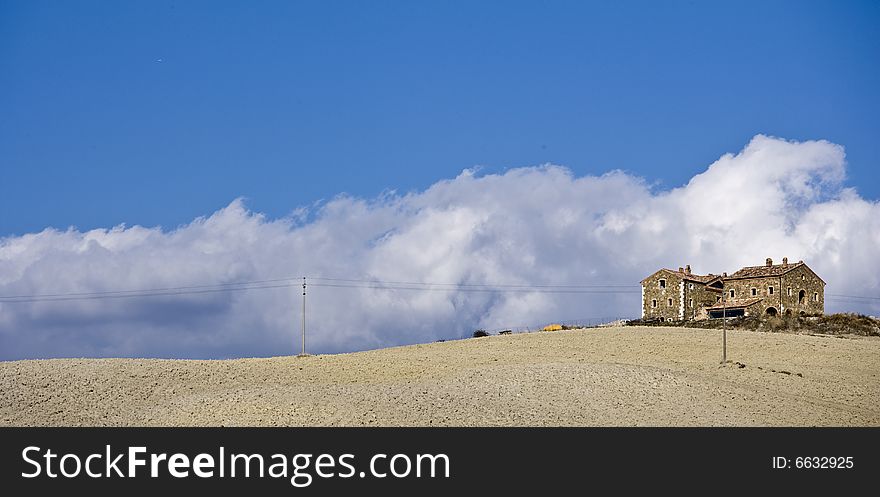 Tuscan Landscape, isolated farm