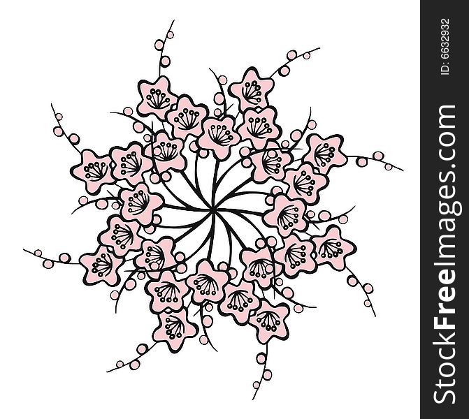 Flower Vector Circle Floral Pattern