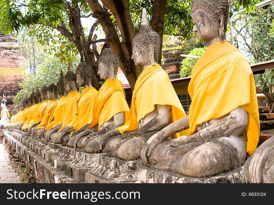 Pray buddha in ancient city of thailand. Pray buddha in ancient city of thailand