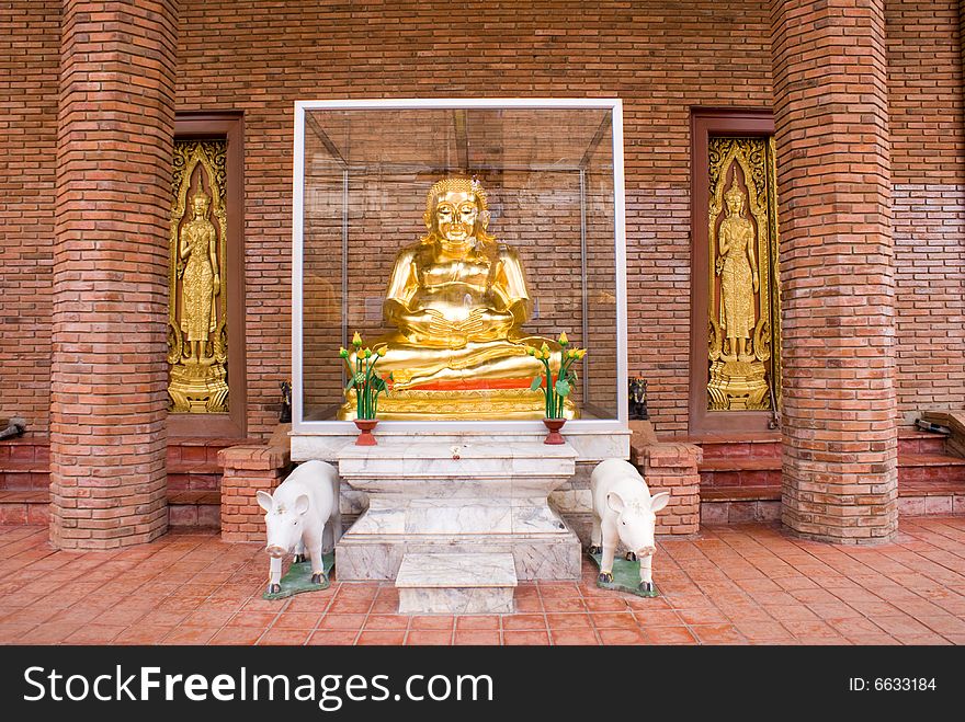 Thailand Religious buddha sculpture covered with golden cloth. Thailand Religious buddha sculpture covered with golden cloth