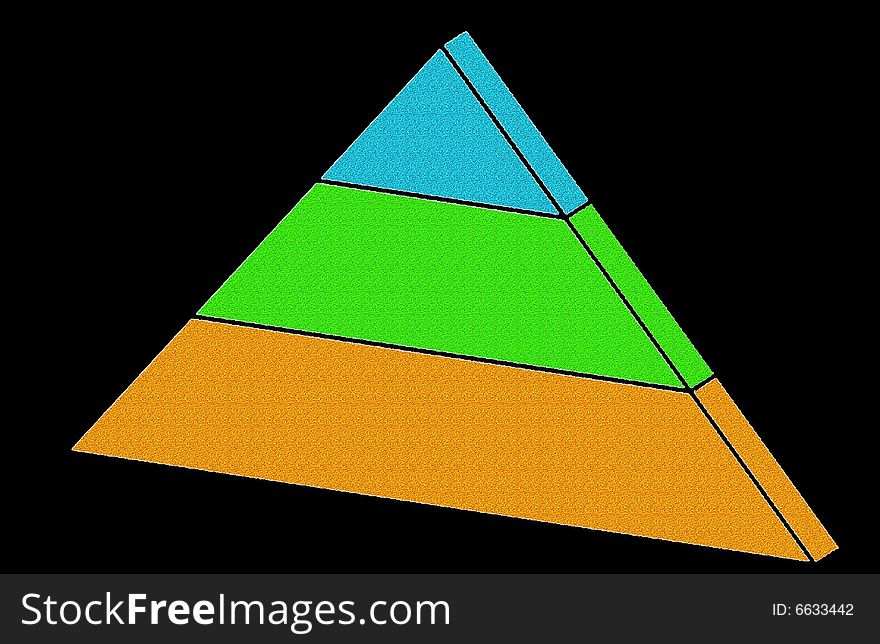 A good illustration with a threecolor pyramid. A good illustration with a threecolor pyramid