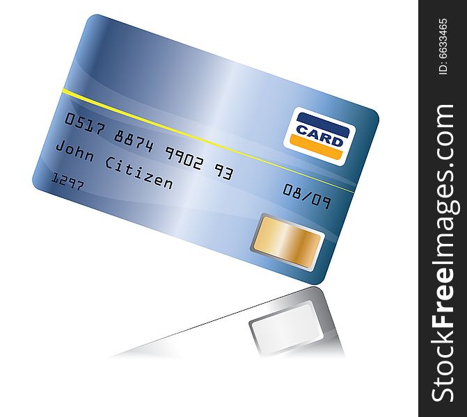 Creditcard with reflection Vector illustration