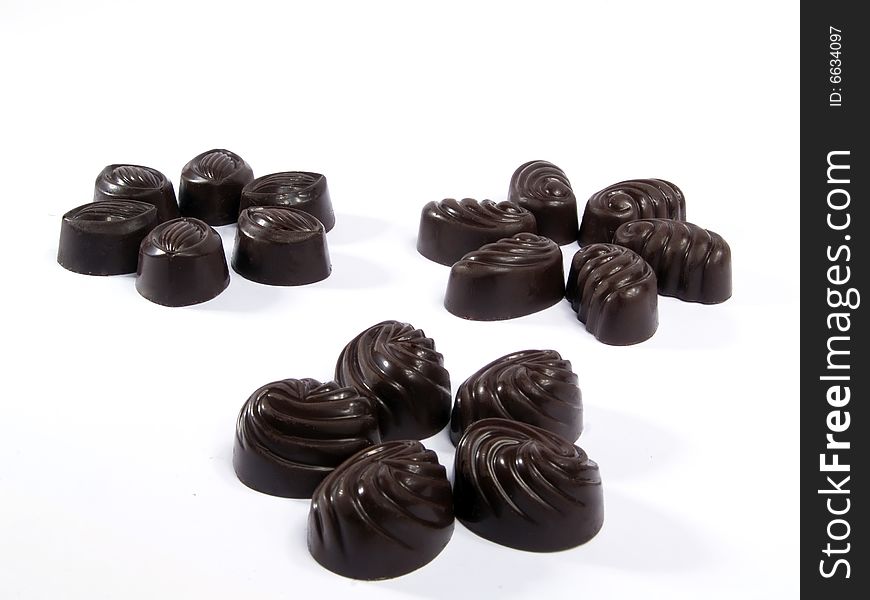 Three Groups Of Chocolates