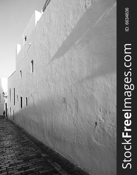 House in arabic town in black and white. House in arabic town in black and white