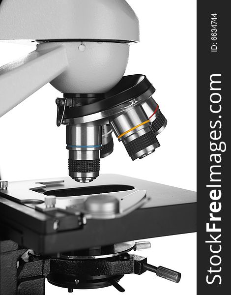 Microscope Over White Background