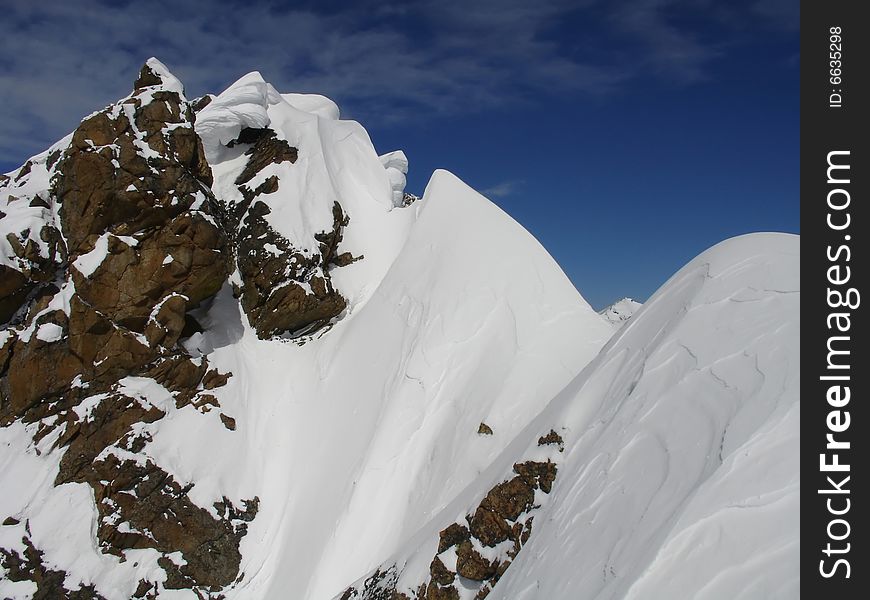 Snow-capped Caucasus Mountains. Gorge Irik Chat. Snow-capped Caucasus Mountains. Gorge Irik Chat.