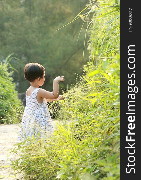 A lovely Chinese children to play outdoors. A lovely Chinese children to play outdoors.