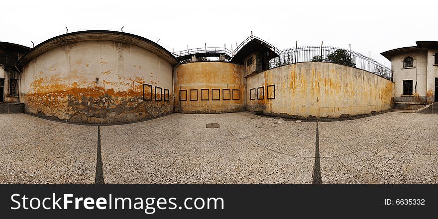 Prison cell shot for virtual reality. Prison cell shot for virtual reality