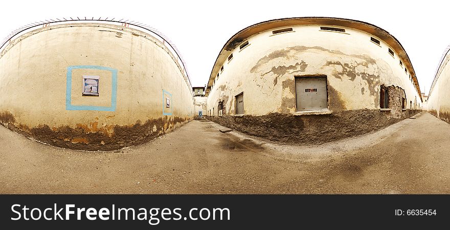 Prison cell shot for virtual reality. Prison cell shot for virtual reality