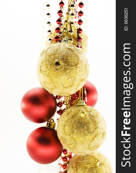 Christmas-tree decorations isolated on a white background