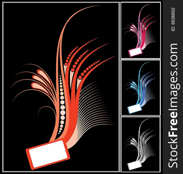 Vector illustration of abstract frame on black background