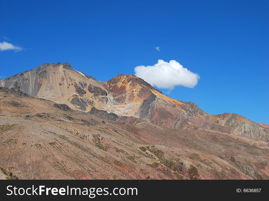 Colorful mountains in Peruvian Andes