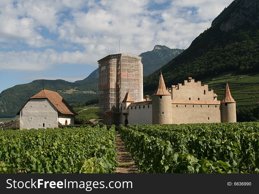 Aigle Castle, picture taken from the soroundings vineyards