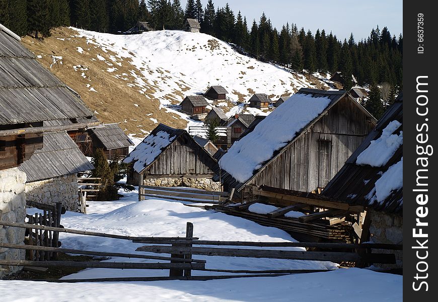 In Slovenia on Pokljuka plateau lies the dairy farm village named Zajamniki. In Slovenia on Pokljuka plateau lies the dairy farm village named Zajamniki.