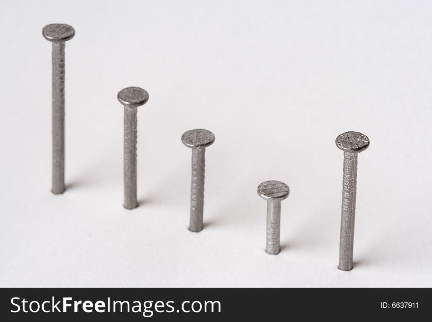 Five nails used as a Slide grief. Five nails used as a Slide grief