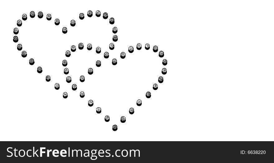 Background with two hearts - graphic elements. Background with two hearts - graphic elements