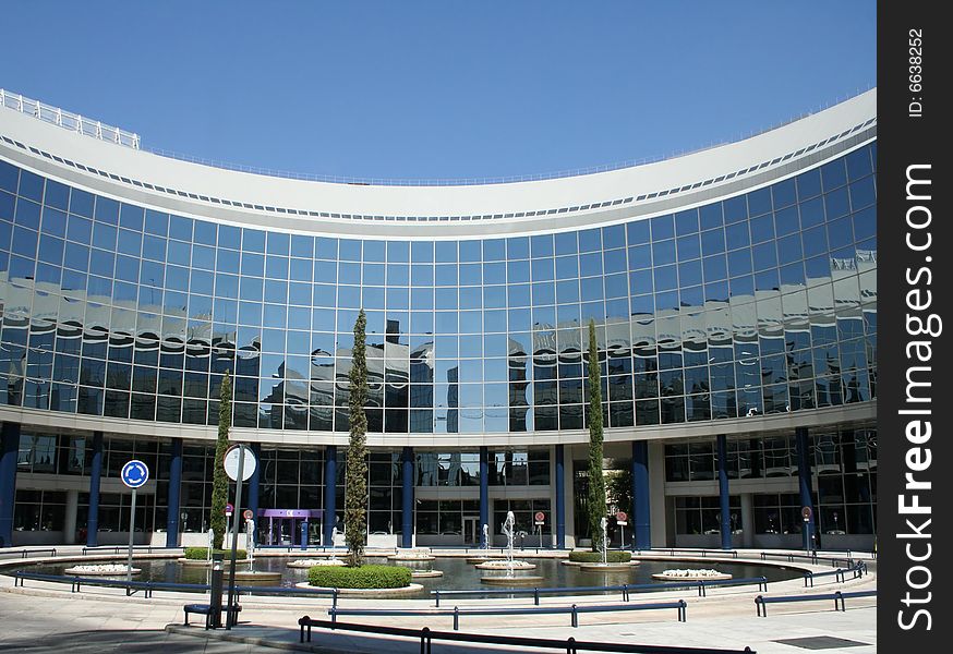 Modern building in the business area