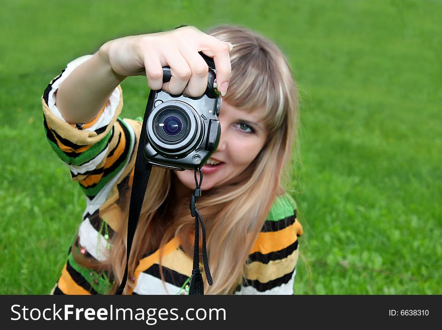 Woman With Photocamera