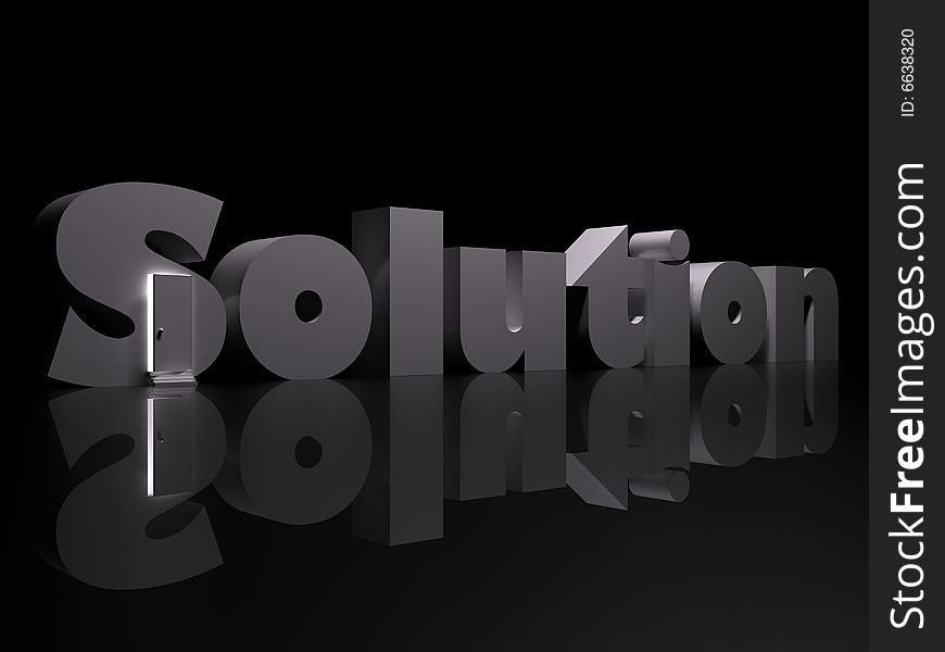 The door at letter s of solution word. The door at letter s of solution word