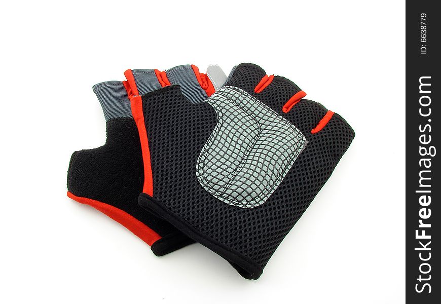 Fitness gloves isolated over white.