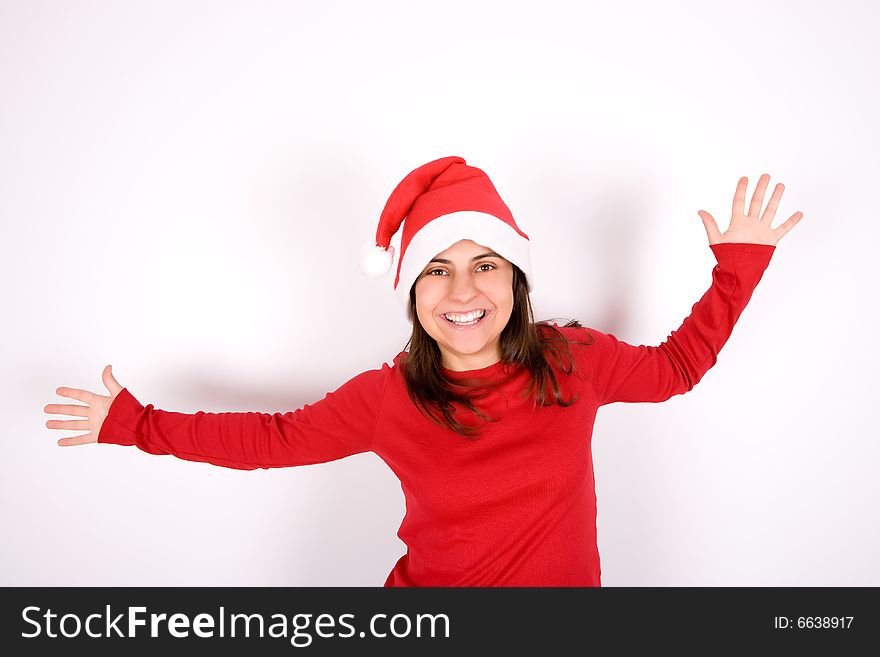 Young Woman Celebrating Christmas Holiday