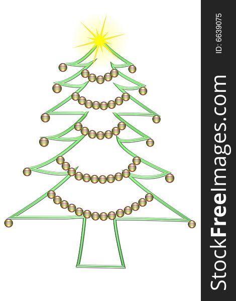 Christmas tree with star and decoration