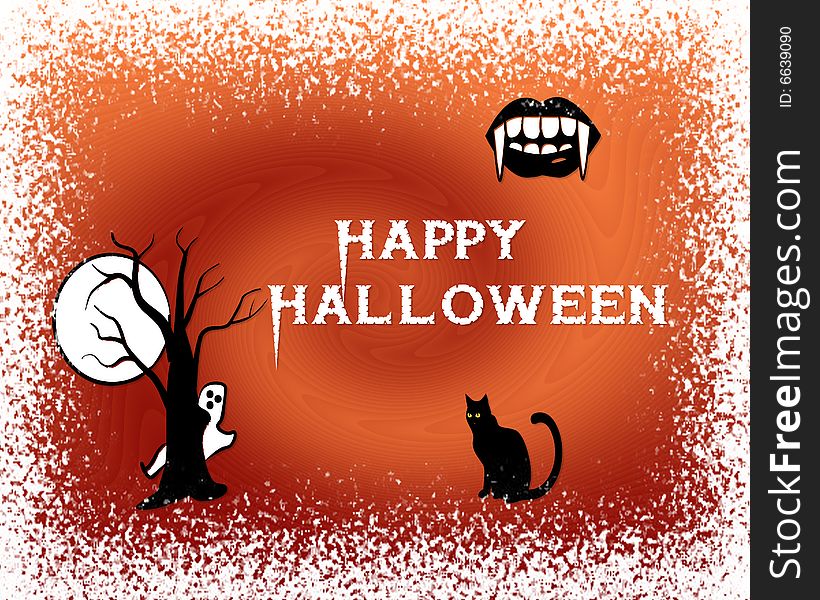 Illustration for halloween holiday, with Happy Halloween