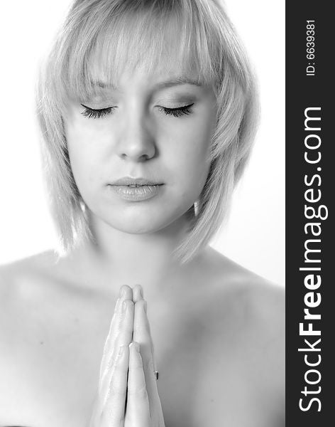 Angelic Young Woman Praying