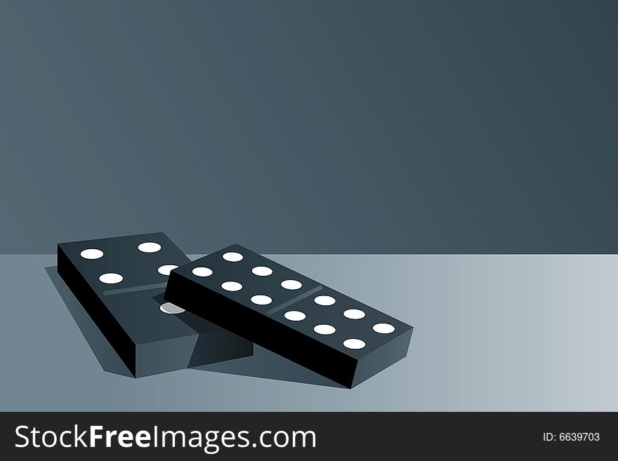 Vector illustration of two dominoes.
