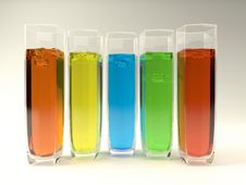 5 Glasses With Coloured Liquids Royalty Free Stock Image 5 Glasses With Coloured Liquids Royalty Free Stock Image