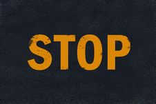 Asphalt Stop Warning Marking Royalty Free Stock Images Asphalt Stop Warning Marking Royalty Free Stock Images