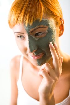 Applying Green Mask Stock Images Applying Green Mask Stock Images