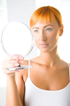 Beauty Looking In Mirror Stock Photography Beauty Looking In Mirror Stock Photography