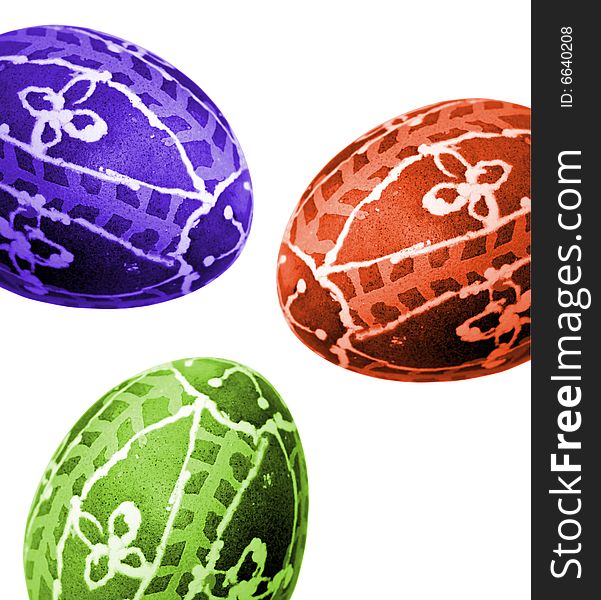 Hand painted traditional easter eggs