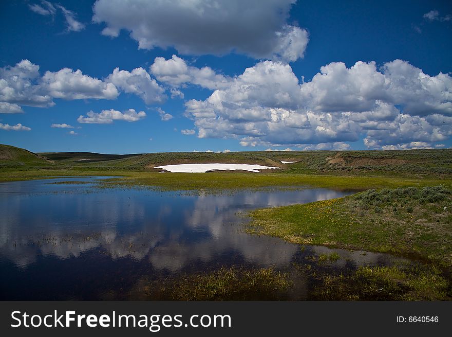A calm day in Yellowstone National Park. A calm day in Yellowstone National Park