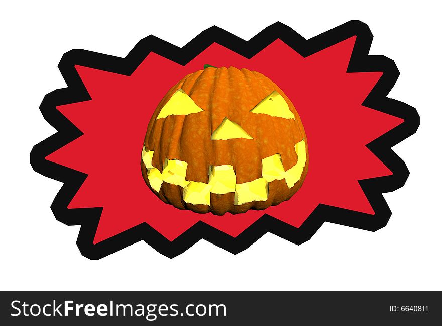 Isolated halloween pumpkin on white background - illustration