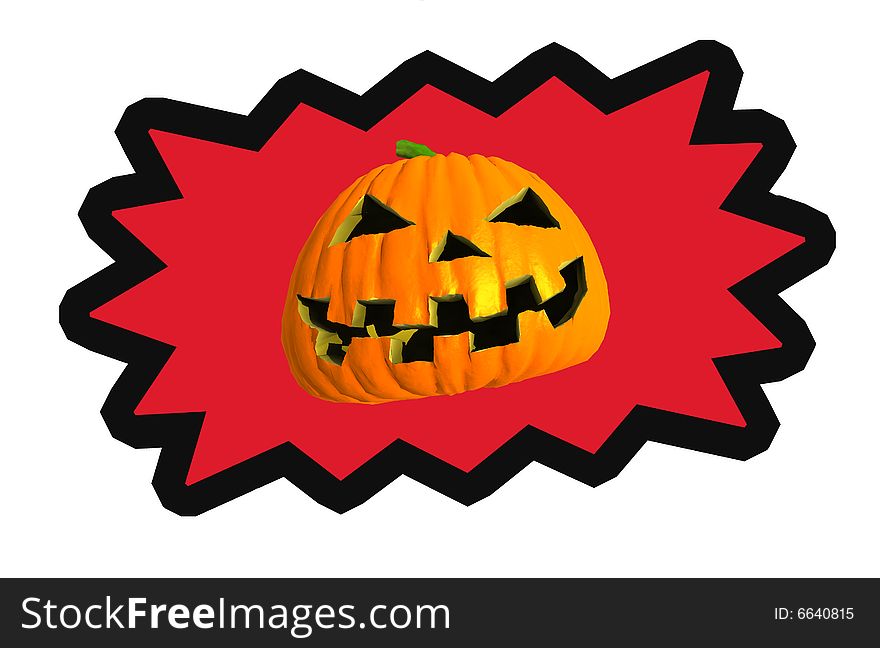 Isolated halloween pumpkin on white background - illustration