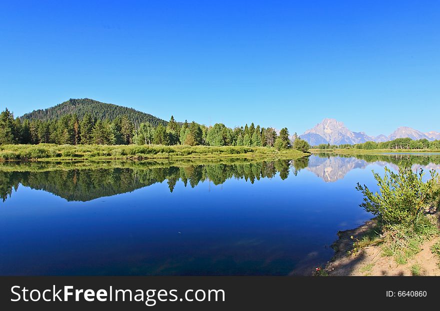 The Oxbow Bend Turnout Area in Grand Teton National Park. The Oxbow Bend Turnout Area in Grand Teton National Park