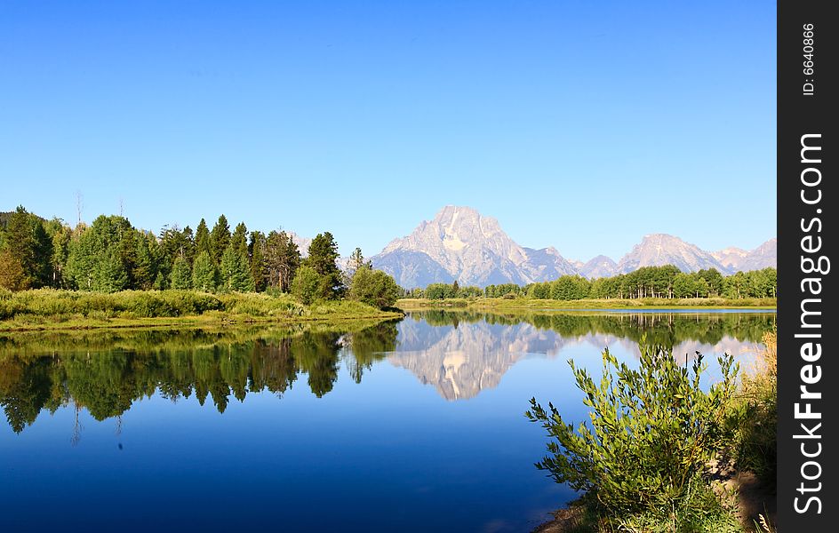 The Oxbow Bend Turnout Area in Grand Teton National Park. The Oxbow Bend Turnout Area in Grand Teton National Park
