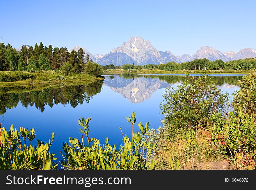 The Oxbow Bend Turnout Area in Grand Teton National Park. The Oxbow Bend Turnout Area in Grand Teton National Park