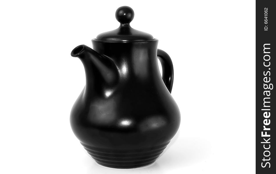 An isolation of a brown teapot, on white. An isolation of a brown teapot, on white