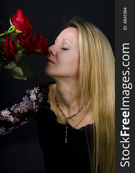 Woman And Roses